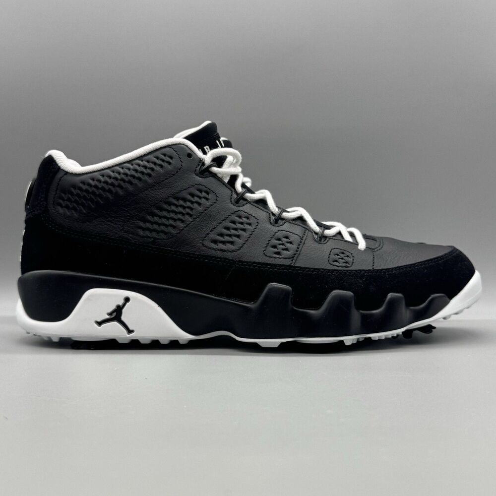 Nike Air Jordan 9 Golf G NRG Barons Low Shoes FN6930 001 Size 11.5 Black White